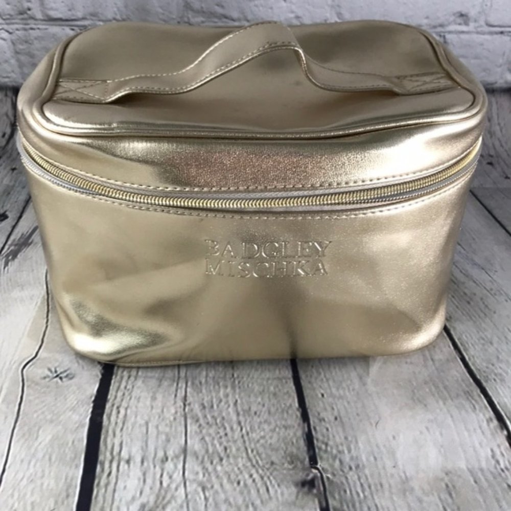 Badgley Mischka Gold Makeup/Cosmetic/Toiletry Case